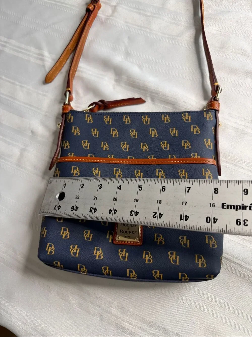 Dooney & Bourke Gretta Navy Blue Letter Carrier Crossbody Purse Handbag